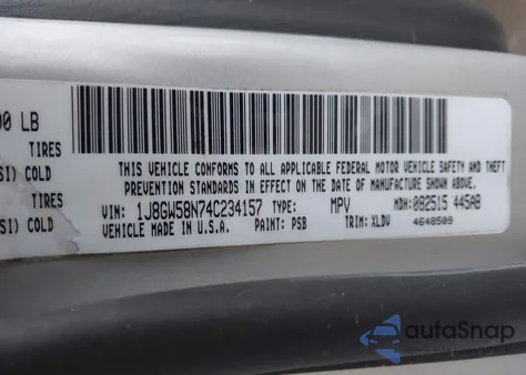 2004 Jeep Grand Cherokee Limited z USA, uszkodzony, nr VIN 1J8GW58N74C234157